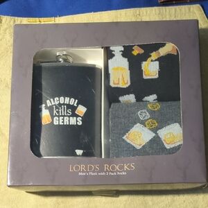 Lord's Rocks Black Flask and Sock Set Now Only $12